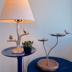 Gold Woodland Birds Accent Lamp.

Bird on Lily Pads jewelry holder.